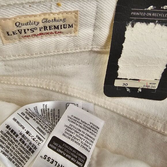 NWT LEVI'S CREAM/WHITE DENIM MAXI SLIT FRONT SKIRT SIZE 30 - Picture 13 of 16